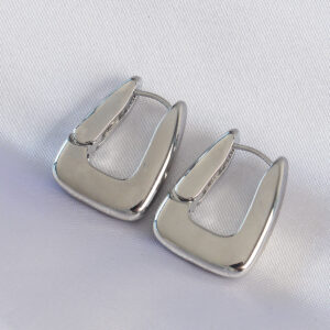 Pirinç Gümüş Renk Kalın Küpe BKP8979