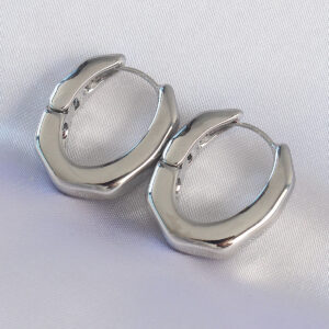 Pirinç Gümüş Renk Kalın Kemik Model Küpe BKP8981