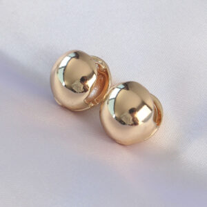 Pirinç Gold Renk İçi Boş Minimal Topçuk Küpe BKP8984