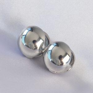 Pirinç Gümüş Renk İçi Boş Minimal Topçuk Küpe BKP8985