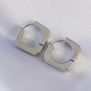 Pirinç Gümüş Renk Kare Küpe BKP8987