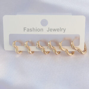 Pirinç Gold Renk Kalp Model Küpe Seti BKP8992