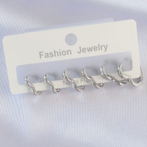 Pirinç Gümüş Renk Kalp Model Küpe Seti BKP8993