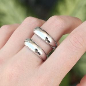 Pirinç Gümüş Renk Ayarlanabilir Şerit Yüzük BYK3171