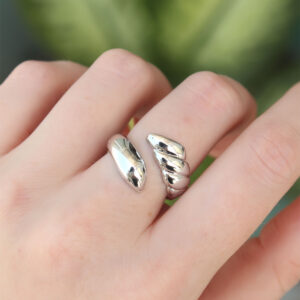 Pirinç Gümüş Renk Ayarlanabilir Sarmal Yüzük BYK3195