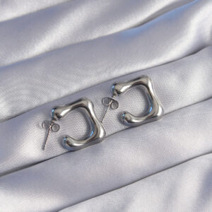 316L Çelik Gümüş Renk Minimal Bubble Küpe BKP9042