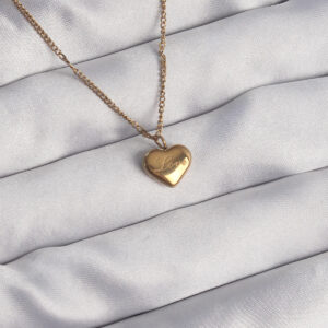 316L Çelik Gold Renk Kalp Model Love Kolye BKO8931