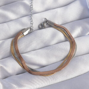 316L Çelik Renkli İtalyan Zincir Model Çoklu Bileklik BB6186