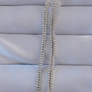 Pirinç Gümüş Renk Zirkon Taşlı Su Yolu Model Küpe BKP9146