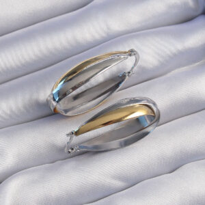 Pirinç Gold Gümüş Renkli Uzun Kıvrımlı Küpe BKP9226