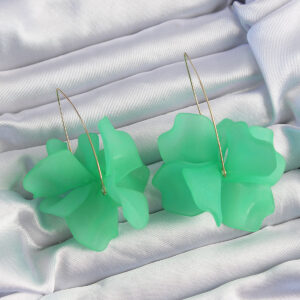 Pirinç Yeşil Renkli Flora Küpe BKP9262