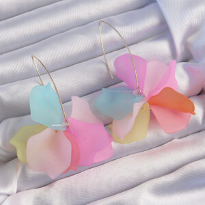 Pirinç Karışık Renkli Flora Küpe BKP9267