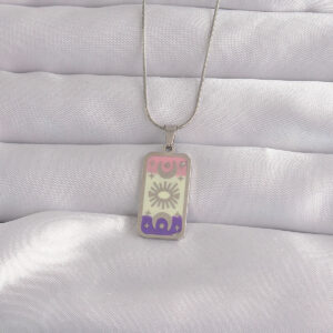 316L Çelik Gümüş Renk Karışık Mineli Ay Figür Tarot Kolye BKO9044