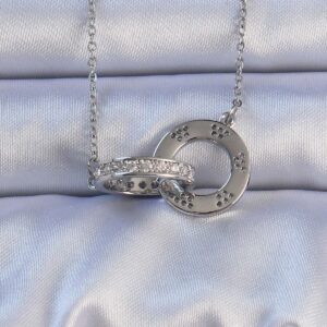 316L Çelik Gümüş Renk Zirkon Taşlı Kolye BKO9200