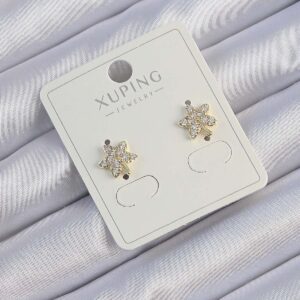 Xuping Gold Renk Zirkon Taşlı Yaprak Küpe BKP9380