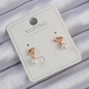 Xuping Rose Renk İnci Taşlı Düğüm Küpe BKP9397
