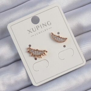 Xuping Rose Renk Zirkon Taşlı Ay ve Güneş Tasarımlı Küpe BKP9429