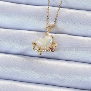 316L Çelik Zincir Altın Renk Zirkon Taşlı Gezegen Görünümlü Kalp Kolye BKO9219