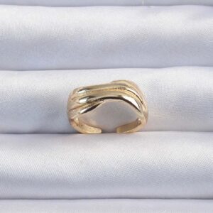 Pirinç Altın Renk Kıvrımlı Ayarlanabilir Yüzük BYK3291