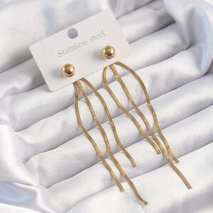 316L Çelik Altın Renk İtalyan Model Topçuk Küpe BKP9491