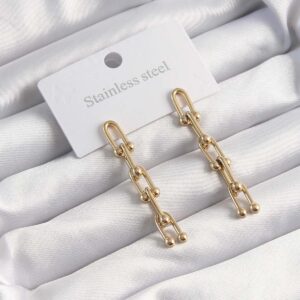 316L Çelik Altın Renk Sallantılı Model Küpe BKP9498