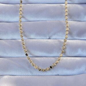 Pirinç Gold Renk Parçalı Ezme Kolye BKO9272