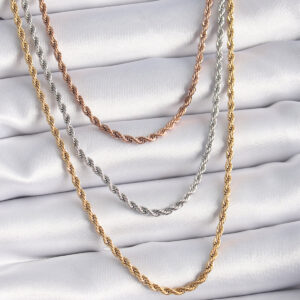 316L Çelik Mix Renk Burgu Zincir Model Kadın Kolye BKO9287