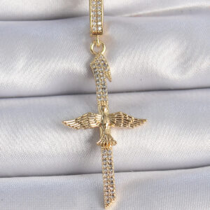 Pirinç Gold Renk Zirkon Taş Detaylı Elif Model Anka Kuşu Figür Ajda Charm BC1013