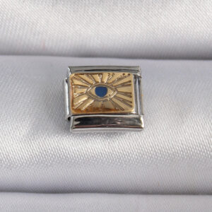 316L Çelik Gümüş Renk Altın Göz İşlemeli Nomination Charm BC1025