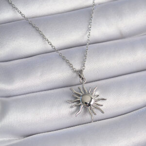 316L Çelik Gold Renk Zincir Güneş Figür Kadın Kolye BKO9431