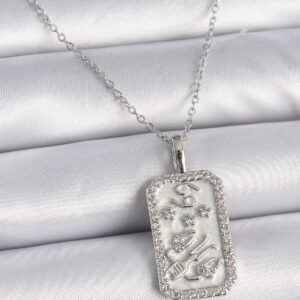 316L Çelik Gümüş Renk Zincir Yengeç Burcu Zirkon Taşlı Kadın Kolye BKO9448