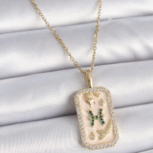 316L Çelik Gold Renk Zincir Balık Burcu Zirkon Taşlı Kadın Kolye BKO9463