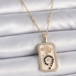 316L Çelik Gold Renk Zincir Akrep Burcu Zirkon Taşlı Kadın Kolye BKO9465