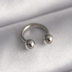 Kalbinle 316L Çelik Gümüş Renk Halka Model Topçuk Piercing PR1369