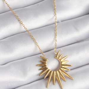 316L Çelik Gold Renk Güneş Model Vintage Kadın Kolye BKO9521
