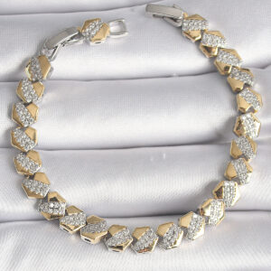 Pirinç Mix Renk Kalp Model Zirkon Taşlı VIP Seri Kadın Bileklik BB6494