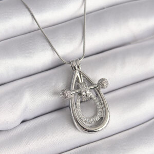 316L Çelik Gümüş Renk Zirkon Taşlı Damla Model Kadın Kolye BKO9606