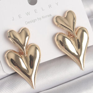 Pirinç Gold Renk Sallantı Kalp Model Kadın Küpe BKP10233