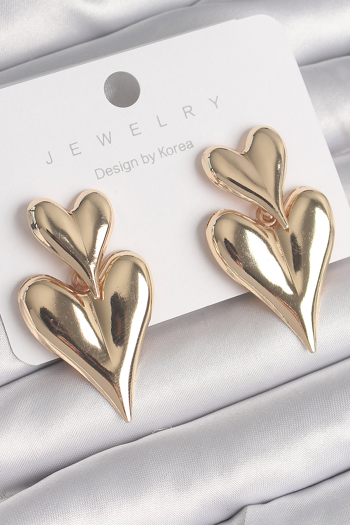 Pirinç Gold Renk Sallantı Kalp Model Kadın Küpe BKP10233