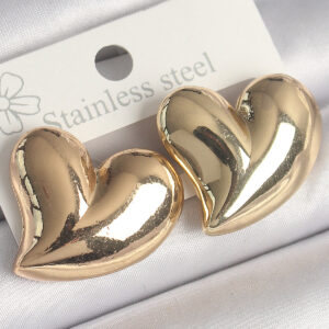 Pirinç Gold Renk Bomba Kalp Model Kadın Küpe BKP10236