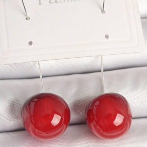 Pirinç Gümüş Renk Çivi Kiraz Model Kadın Küpe BKP10376