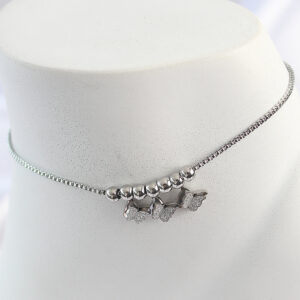 316L Çelik Gümüş Renk Simli Kelebek Model Kadın Halhal HH1630