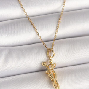 316L Çelik Gold Renk Zincir Sarılma Model Kadın Kolye BKO9976