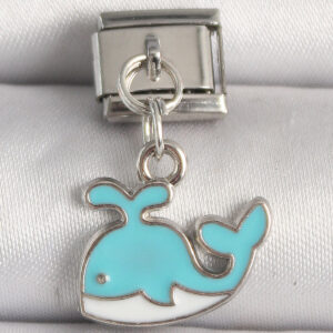 316L Çelik Gümüş Renk Mavi Balina Model Nomination Charm BC1258