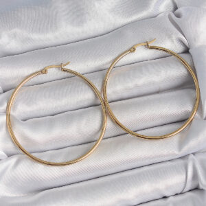 Kalbinle 316 Çelik Gold Renk 53 mm Halka Model Kadın Küpe BKP10511