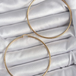 Kalbinle 316 Çelik Gold Renk 63 mm Halka Model Kadın Küpe BKP10512