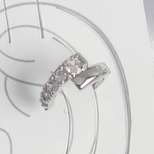 Pirinç Gümüş Renk Zirkon Taşlı Kadın Kıkırdak Küpe BKP10556