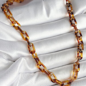 Leopar Desenli Mika Zincir Kadın Kolye BKO10236