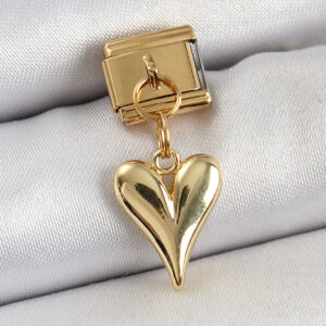 316L Çelik Sallantılı Kalp Model Gold Renk Nomination Charm BC1399
