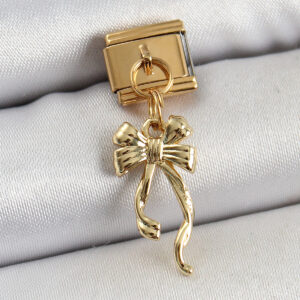 316L Çelik Sallantılı Uzun Fiyonk Model Gold Renk Nomination Charm BC1403